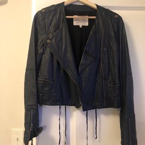 Rachel Roy leather moto bike style jacket